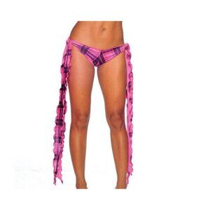 Bodyzone‎ Sexy Ribbon Tie Shorts Plaid Print